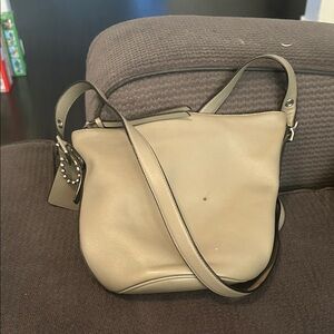Coach grey Leather Shoulder Bag